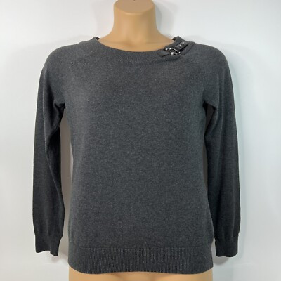 Lauren Ralph Lauren Black Buckle Boat Neck Sweater Gray Women’s Large L  | eBay | eBay US