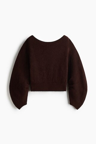 H & M - Oversized Boat-Neck Sweater - Brown | H&M (US + CA)
