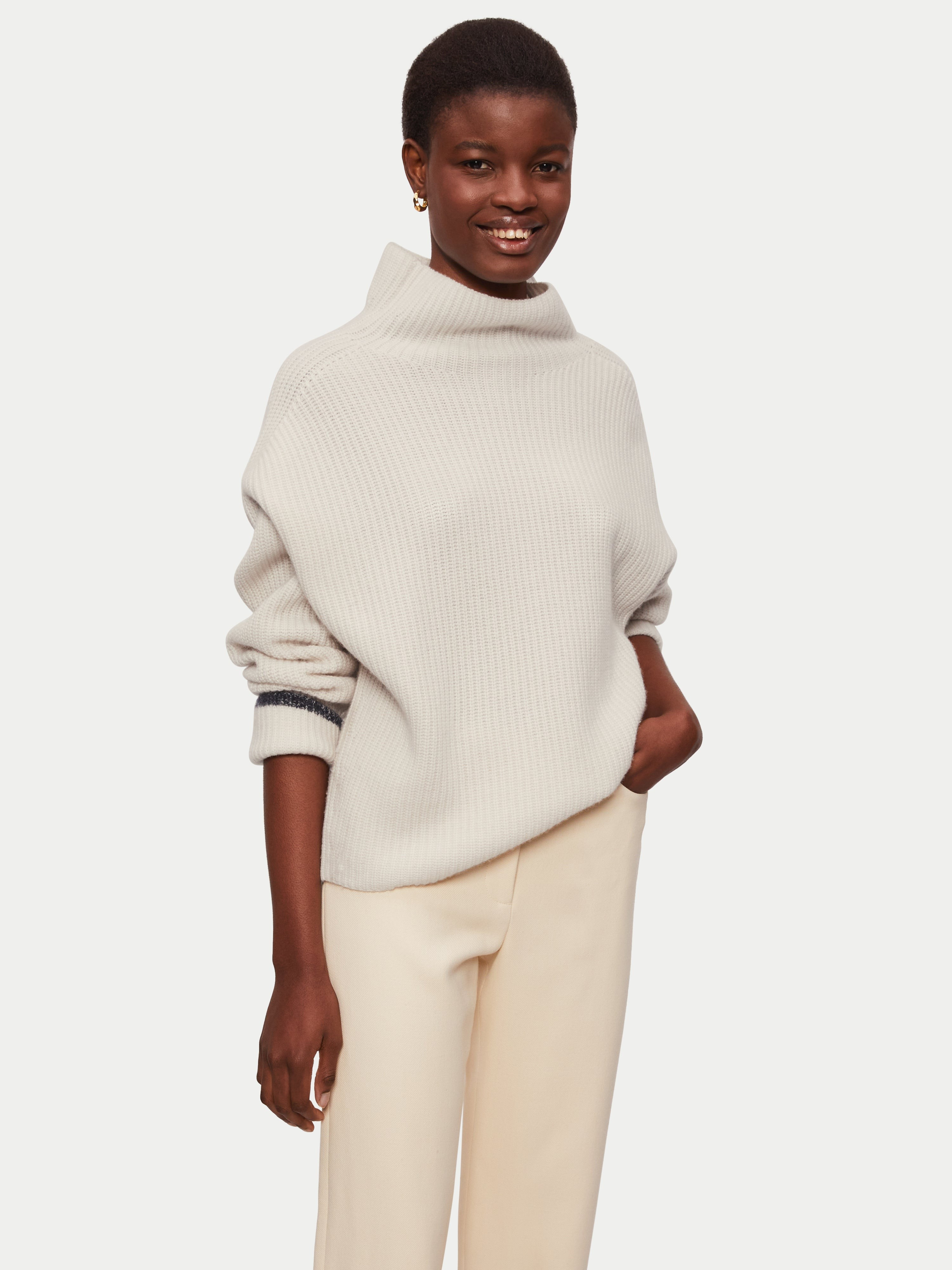 Merino Cashmere Rib Jumper | Cream | Jigsaw (UK)