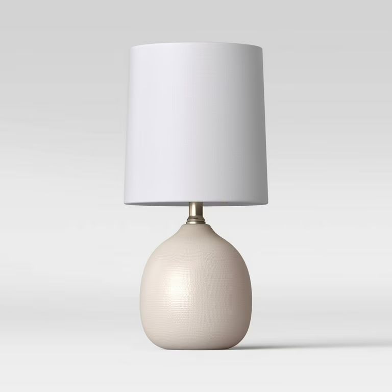 2 X Textured Ceramic Mini Accent Lamp White (Includes LED 40W Light Bulb) - Threshold (2 Sets) | Walmart (US)