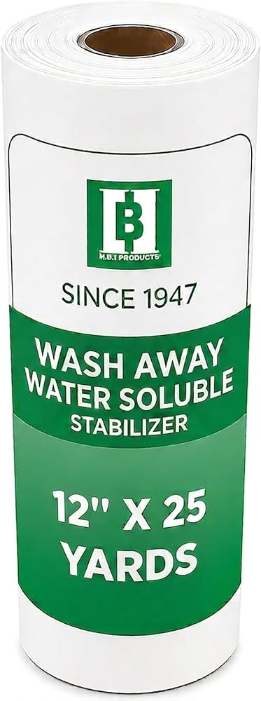 HBI Wash Away Water Soluble Embroidery Stabilizer Roll, 12 in x 25 yd | Amazon (US)