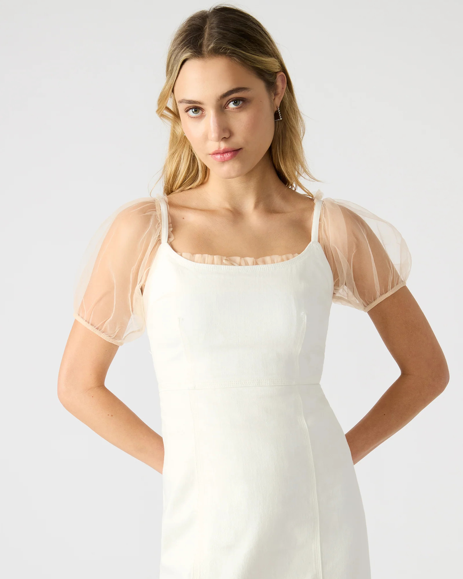 Giselle Denim Dress White | Steve Madden (US)