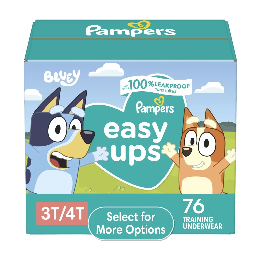 Pampers Easy Ups Bluey Training Pants Toddler Boys Size 3T/4T 76 Count (Select for More Options) | Walmart (US)
