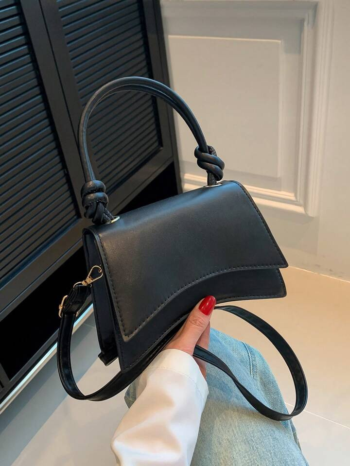 Fashionable Mini Commuting Travel Convenient Pu Material Designed Lady Handheld Square Bag | SHEI... | SHEIN