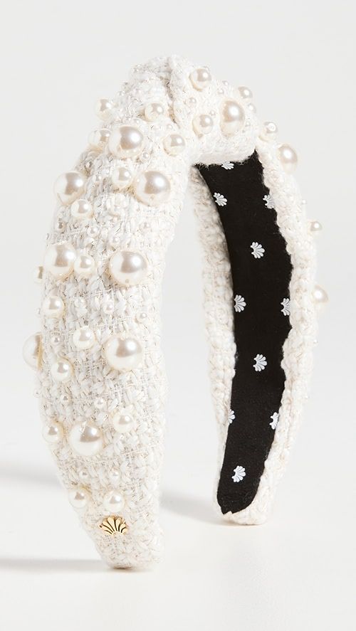 Multi Pearl Tweed Knotted Headband | Shopbop