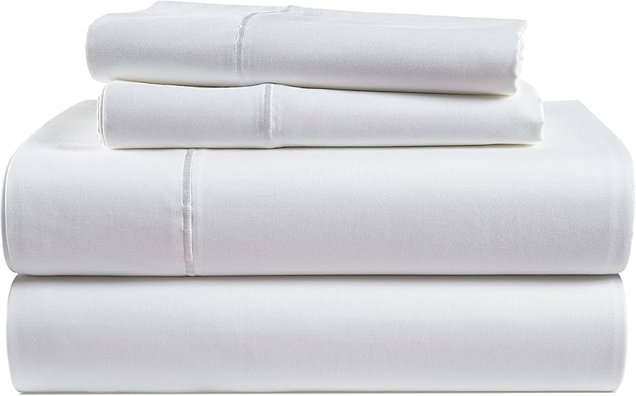 LANE LINEN 100% Egyptian Cotton Bed Sheets - 1000 Thread Count 4-Piece White Calking Set Bedding ... | Amazon (US)
