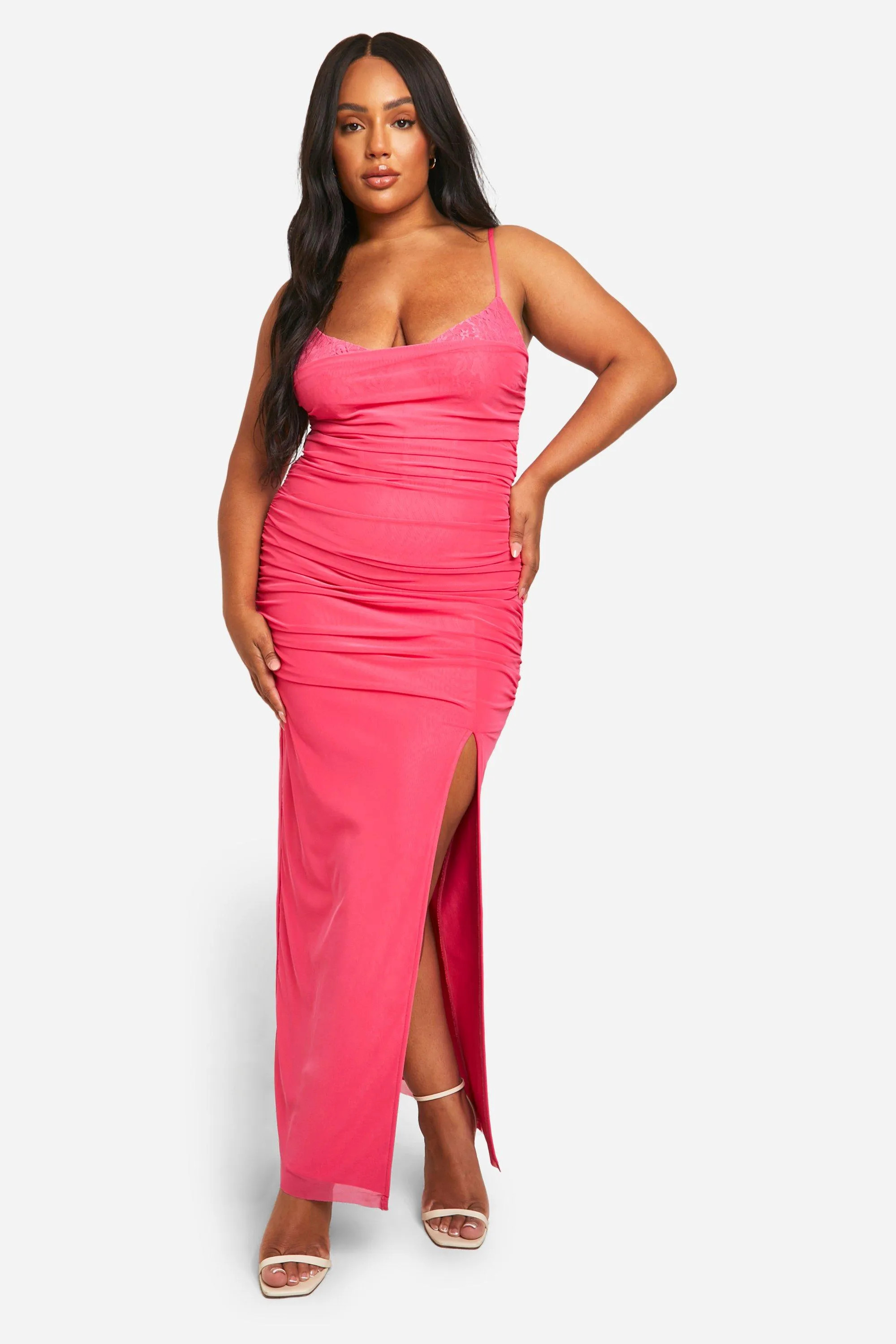 Plus Lace Power Mesh Bandage Dress | boohoo (US & Canada)