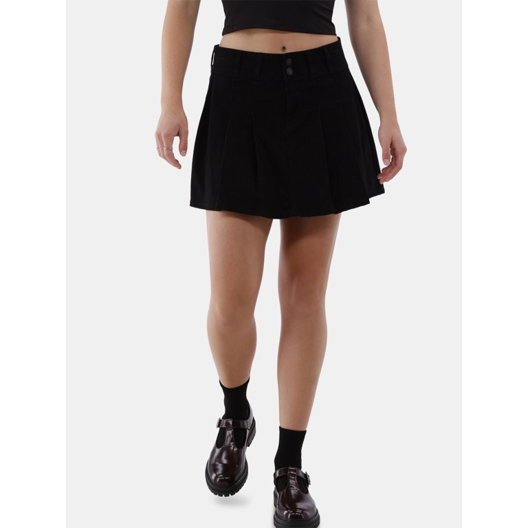 No Boundaries Mid Rise Button Skirt, Women's | Walmart (US)