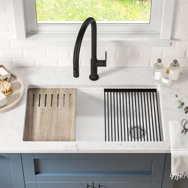 Bellucci 32" L x 19" W Drop-in Kitchen Sink with Accessories | Wayfair North America