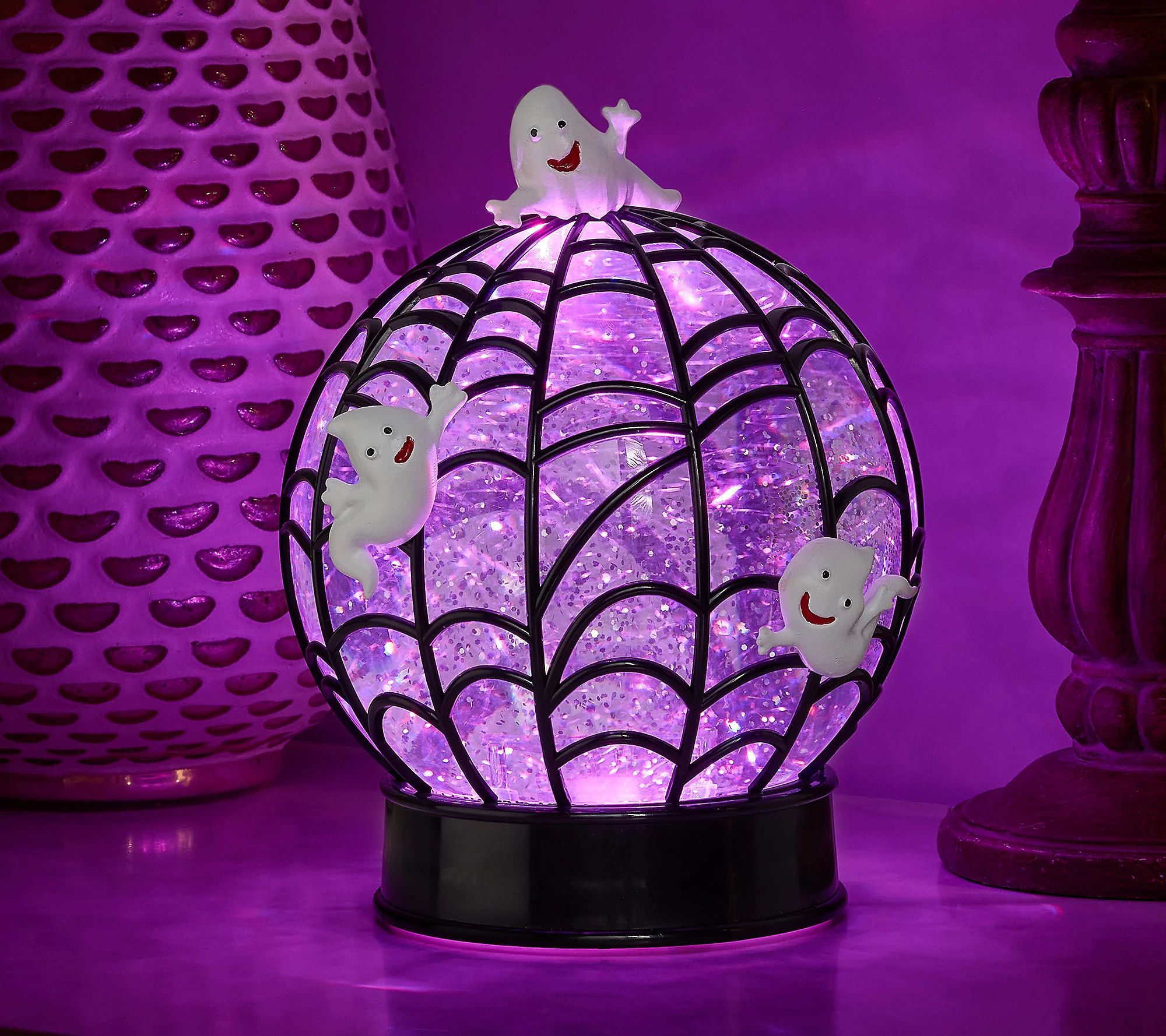 7" Illuminated Halloween Glitter Sphere by Vale ie | QVC