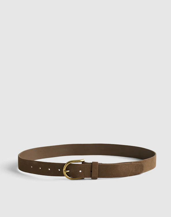 Brass-Buckle Belt in Suede | Madewell