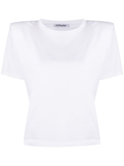 shoulder-pad cotton t-shirt | Farfetch (US)