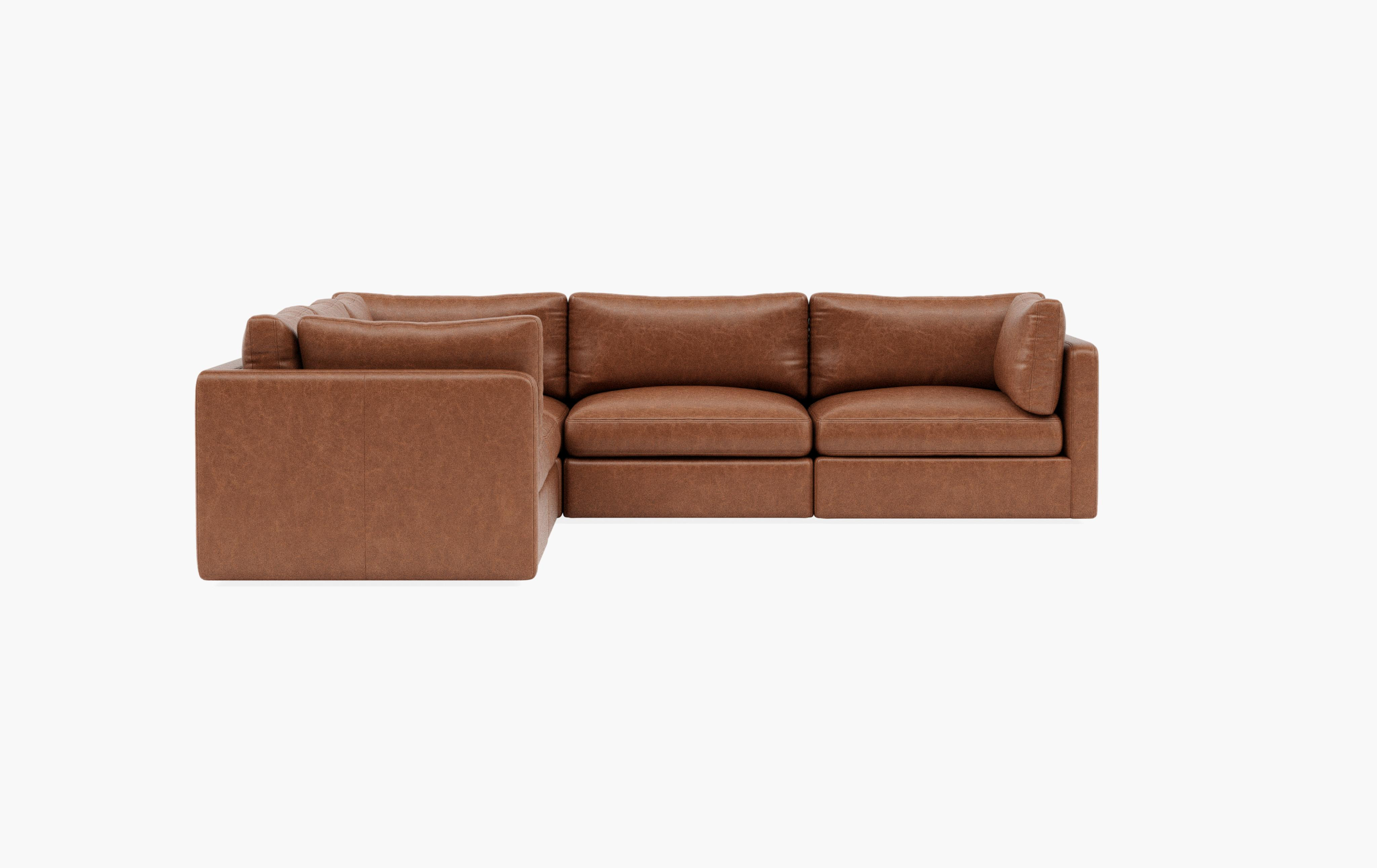 James Leather 3-Piece 4-Seat Corner Sectional | Interior Define