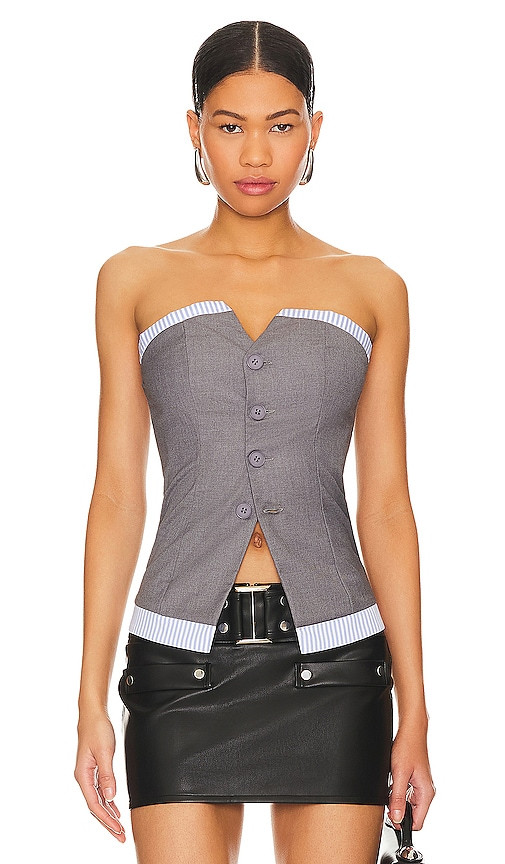 superdown Imogen Top in Grey. - size S | Revolve Clothing (Global)