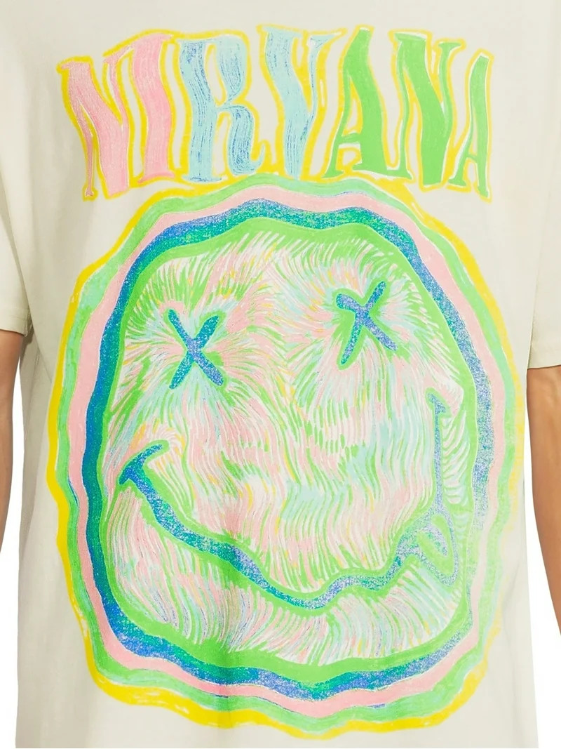 Nirvana Men's Graphic Band Tee with Short Sleeves, Sizes XS-3XL | Walmart (US)