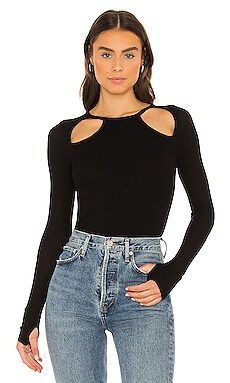 Michael Lauren Adrius Long Sleeve Top in Black from Revolve.com | Revolve Clothing (Global)