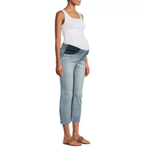Alivia Ford Women's Maternity Elastic Panel Straight Leg Jeans - Walmart.com | Walmart (US)
