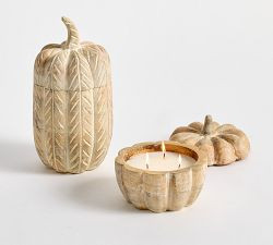 Wooden Pumpkin Candle - Pumpkin Pie | Pottery Barn (US)