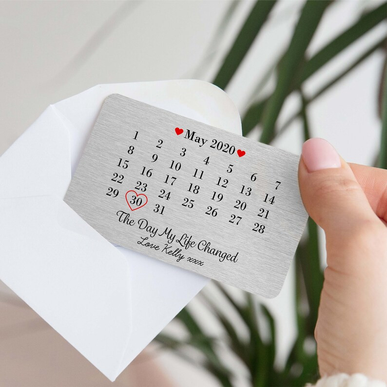 Personalised Day My Life Changed Date Metal Wallet Card  - Etsy | Etsy (US)