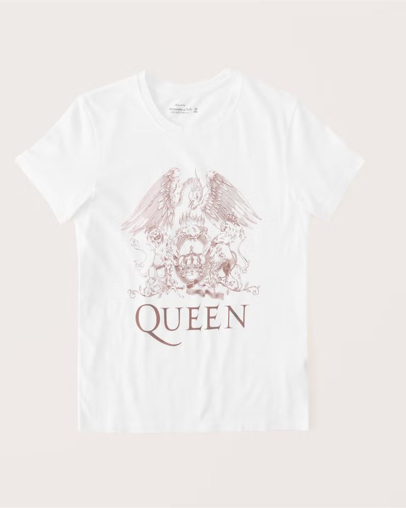 Women's Queen 90s-Inspired Relaxed Band Tee | Women's Up To 40% Off Select Styles | Abercrombie.c... | Abercrombie & Fitch (US)