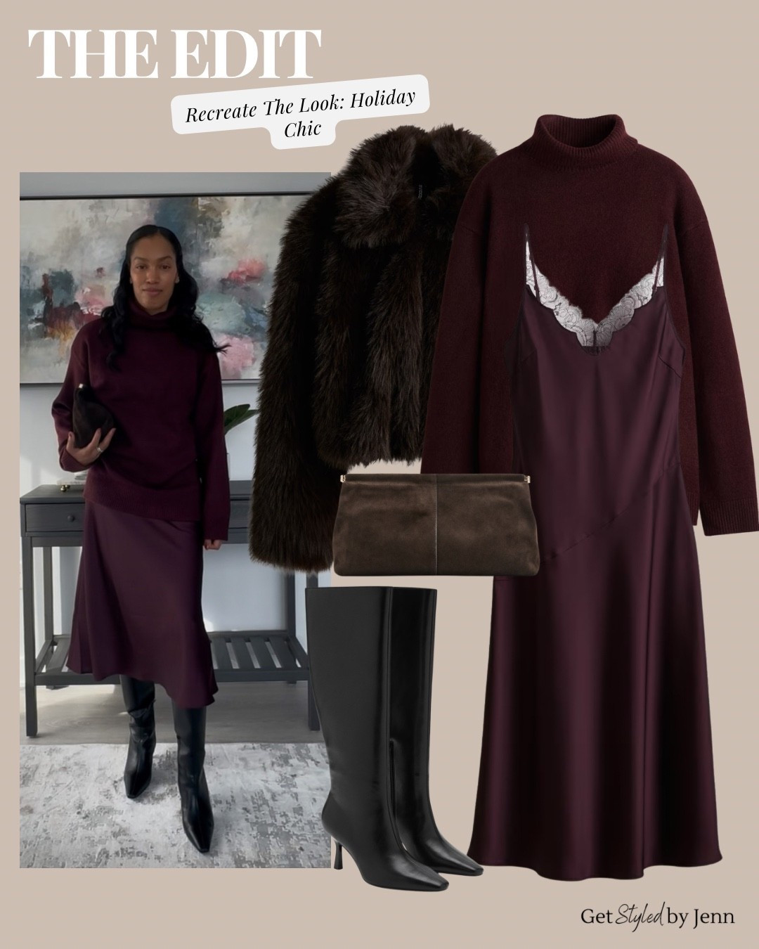 This is my favorite kind of holiday outfit: elevated, flattering, and actually wearable beyond one night out.

The rich wine tones feel festive without screaming “holiday,” the boots ground the look, and the coat instantly pulls everything together. It works for dinners, family gatherings, or date night.

Every piece here earns its place in your closet long after the holidays.

#LTKootd #LTKHoliday #LTKWorkwear