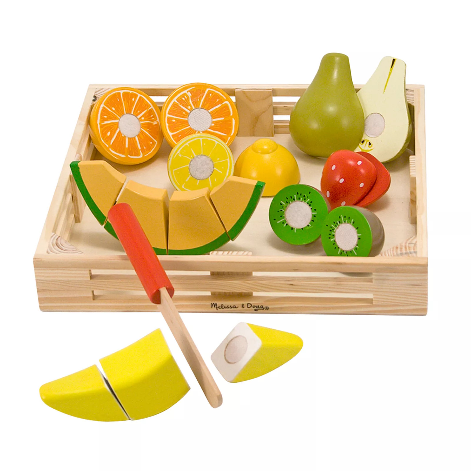 Melissa & Doug Cutting Fruit Set - Wooden Play Food Kitchen Accessory, Multi, Multicolor | Kohl's