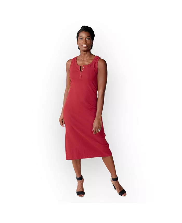 Women's Long Sleeve 2-Piece Organic Cotton Nursing Stretch Rib Knit Dress Set | Macy's