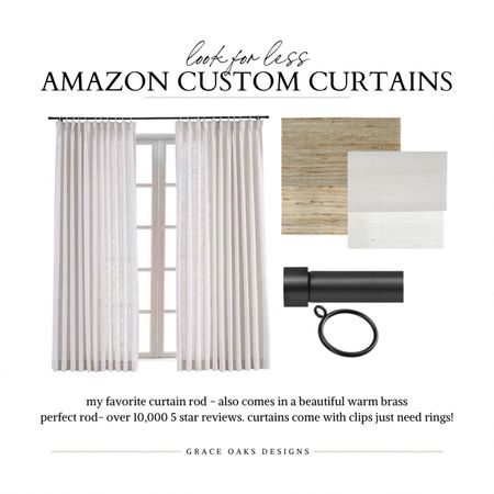 designer look for less custom amazon curtains - linen drapes + bamboo shades in so many color options & fully customized 
This hardware is my favorite. also available in warm brass. curtains come with clips only need rings to hang!

Founditonamazon Amazonhome home decor amazon decor linen curtains linen drapery bamboo shades. Roman shades woven shades 

#LTKstyletip #LTKhome #LTKfindsunder100