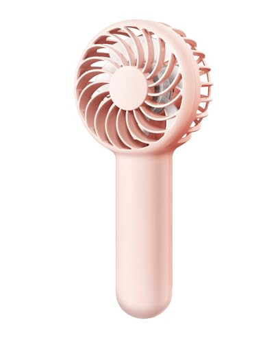 Gaiatop Mini Portable Fan, 3 Speed Powerful Handheld Fan, Battery Operated Cute Design Personal Small Fan, USB Rechargeable Makeup Eyelash Hand Fan Travel Essentials for Women Girls Pink | Amazon (US)
