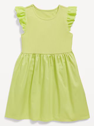 Flutter-Sleeve Fit and Flare Dress for Toddler Girls | Old Navy (US)