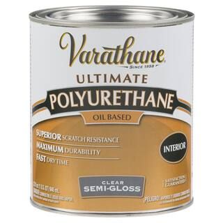 Varathane 1 qt. Clear Semi-Gloss Oil-Based Interior Polyurethane 341721 - The Home Depot | The Home Depot