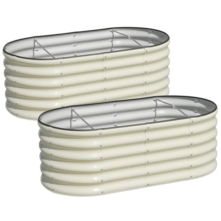 SnugNiture 2-Pack 4x2x1.5 ft Galvanized Raised Garden Bed, Outdoor Metal Planter Box for Vegetabl... | Walmart (US)