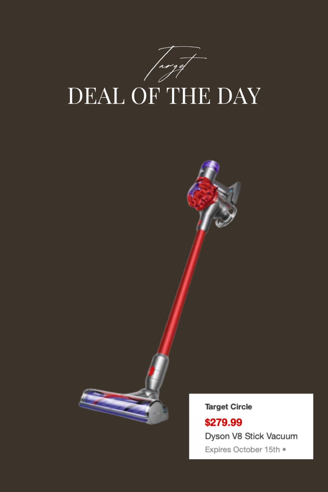 Dyson sale at Target

Target, Dyson vacuum, cordless vacuum, deal of the day, Christmas gift, home finds

#LTKhome #LTKsalealert