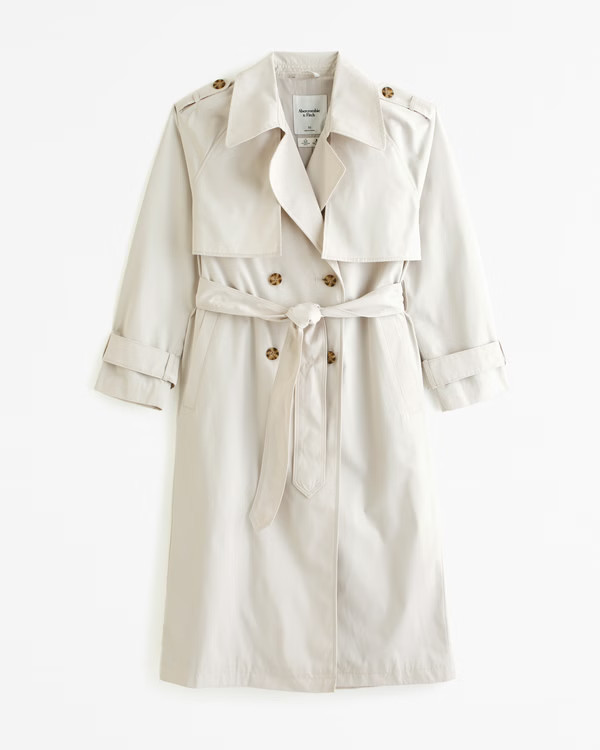 Oversized Nylon Trench Coat | Abercrombie & Fitch (US)