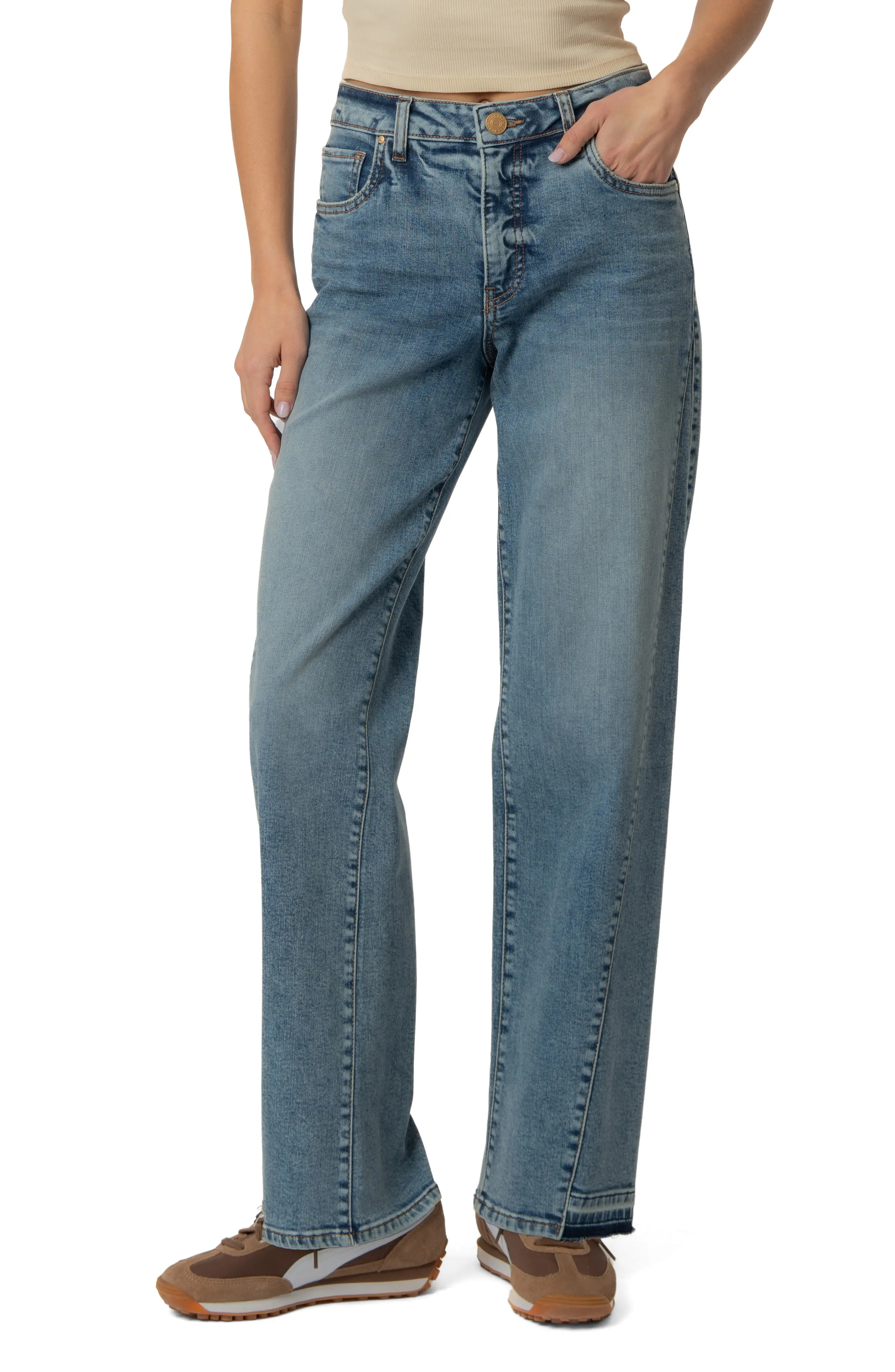 Kelly Released Hem High Waist Kick Flare Jeans (Women) | Nordstrom | Nordstrom