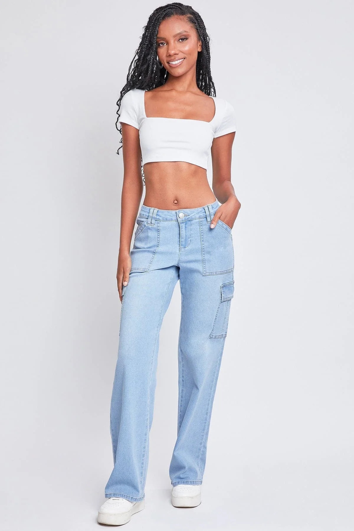 Women's Low Rise Relaxed Cargo Jeans | Walmart (US)