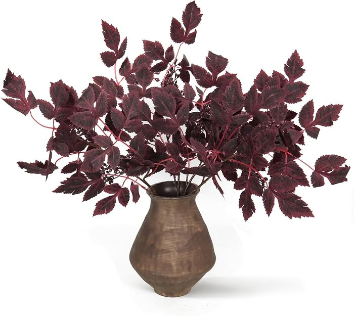 RECUTMS 4 Pack Artificial Fall Cimicifuga Leaf Stems for Vase Decor | Amazon (US)
