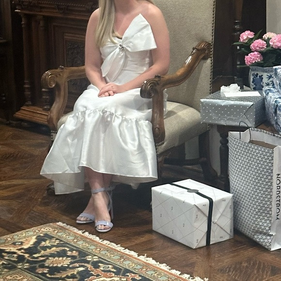 Anthropologie White Strapless Dress | Poshmark