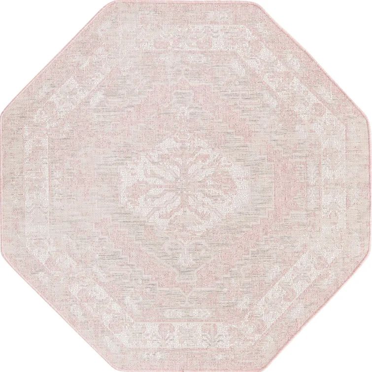 Shelly Oriental Indoor / Outdoor Area Rug in Pink | Wayfair North America