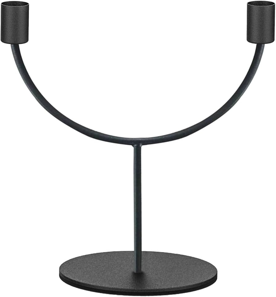 smtyle Black Taper Candle Holders for Candlestick Candles Set of 2 Candelabra with Iron-0.8" Diam... | Amazon (US)