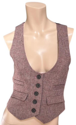 GAP Womens Size XS 100% Wool Herringbone Vest Y2K Grandpa Boho Gypsy Steampunk | eBay US