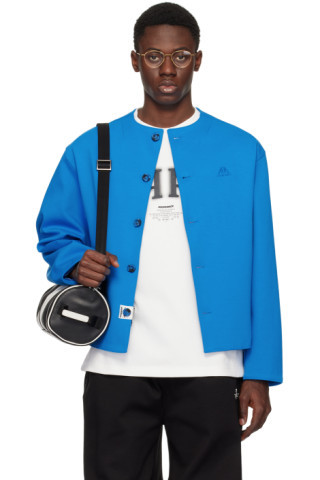 Blue Crewneck Cardigan | SSENSE