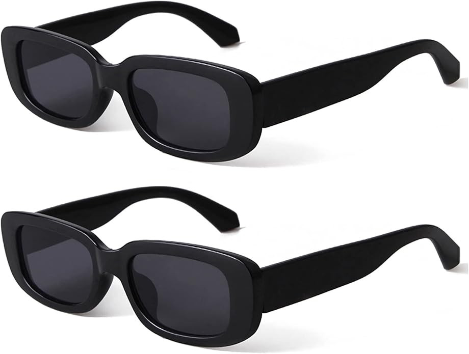 KUGUAOK Retro Rectangle Sunglasses Women and Men Vintage Small Square Sun Glasses UV Protection G... | Amazon (US)