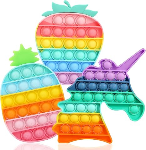 Popping Sound Fidget Toys Set 3 Pack Keychain Bubble Sensory Fidget Toys ADHD Anxiety & Stress Re... | Amazon (US)
