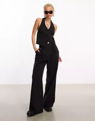 COLLUSION tailored fitted suit vest and pants set in black | ASOS | ASOS (Global)
