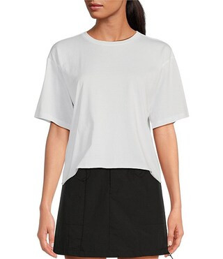 Jersey Knit Crew Neck Short Sleeve Relaxed Tee Shirt | Dillard's