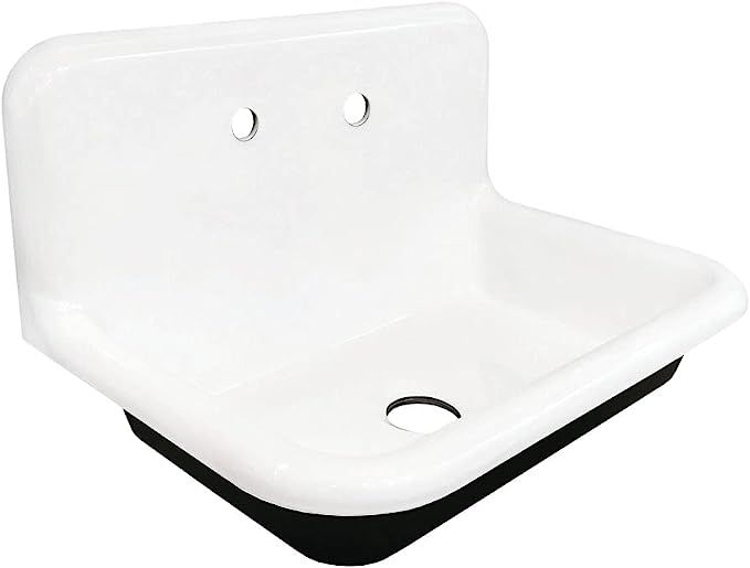 Kingston Brass Gourmetier GCLWS302019 30X20 Single Bowl Wall Mounted Sink, White | Amazon (US)