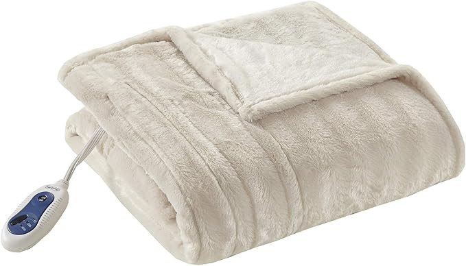 Beautyrest Duke Blanket Luxury Oversize Electric Throw Premium Soft Cozy Brushed Long Faux Fur fo... | Amazon (US)
