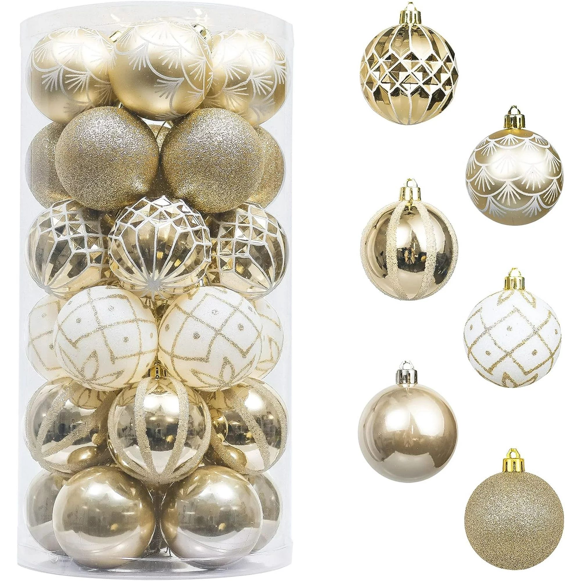 Valery Madelyn Christmas Decorations for Trees, 30ct 2.36 inch Shatterproof Christmas Ball Orname... | Walmart (US)