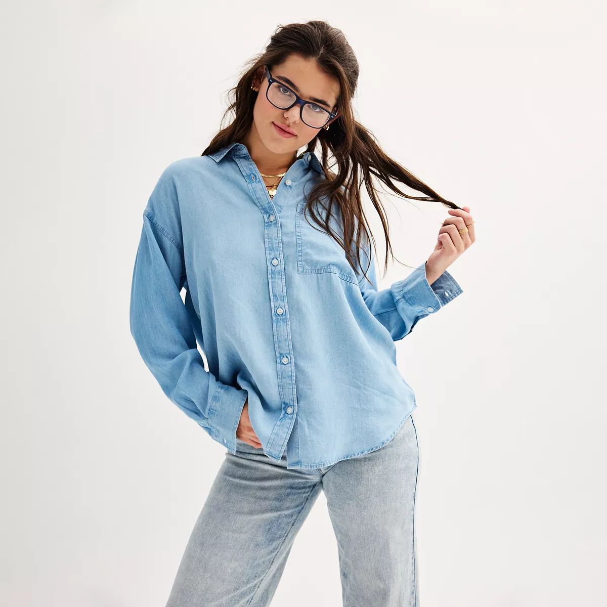 Juniors' SO® Oversized Shirt | Kohl's